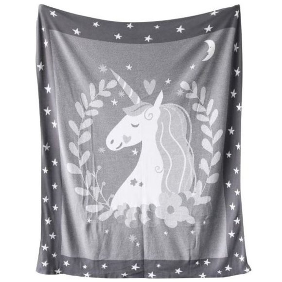 New Baby Child Love Unicorn Cozy Blanket Double Sided 50" X 60" Thick Warm Throw - Picture 2 of 6